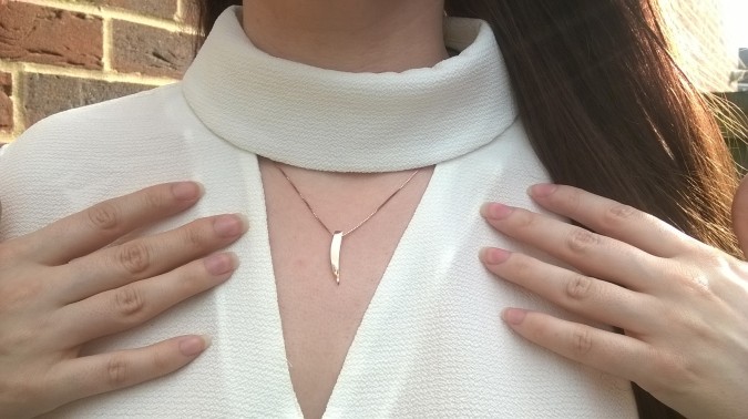 Classically Cool: Charles Fish Jewellery Sif Jakobs Pila Rose Gold Necklace and White Shirt - by Fashion Du Jour LDN